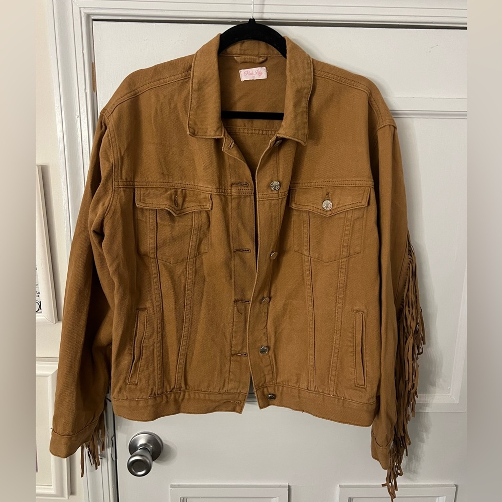 chestnut fringe jacket
